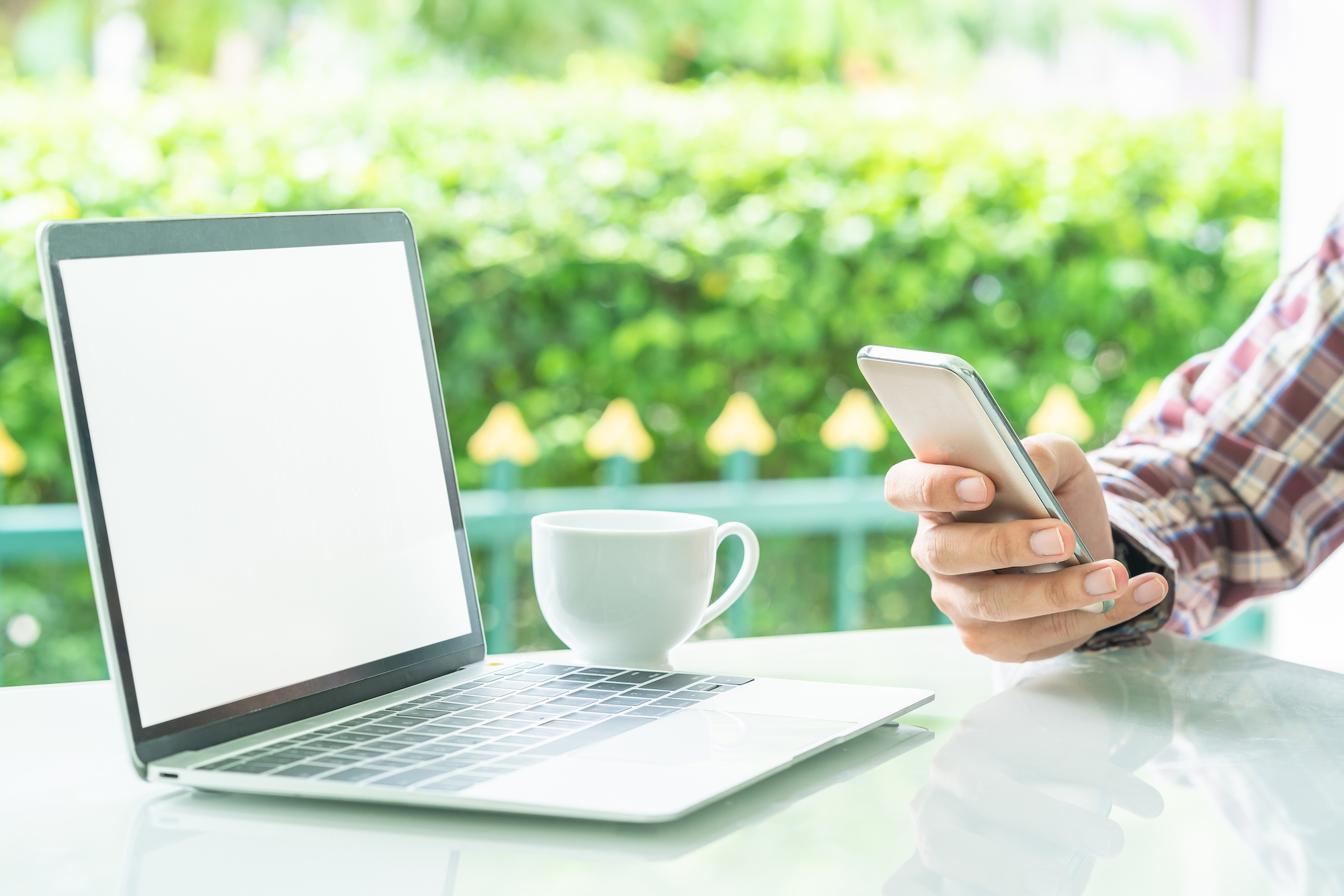 laptop and phone